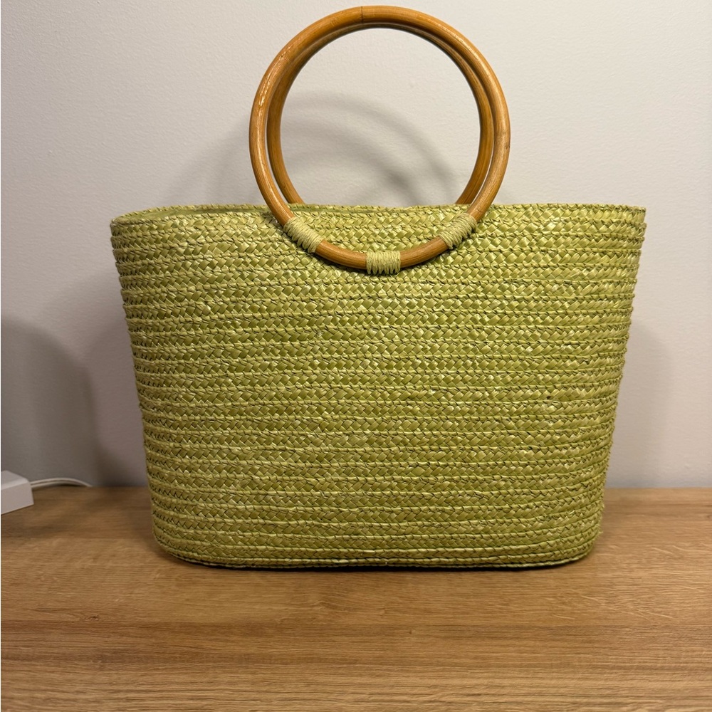 Sunbay straw purse with wooden handle - Picture 2 of 5
